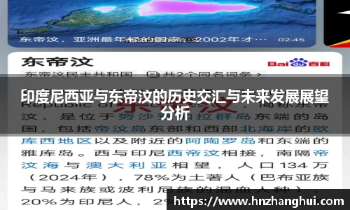 印度尼西亚与东帝汶的历史交汇与未来发展展望分析